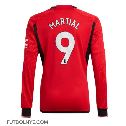 Camiseta Manchester United Anthony Martial #9 Primera Equipación 2023-24 manga larga